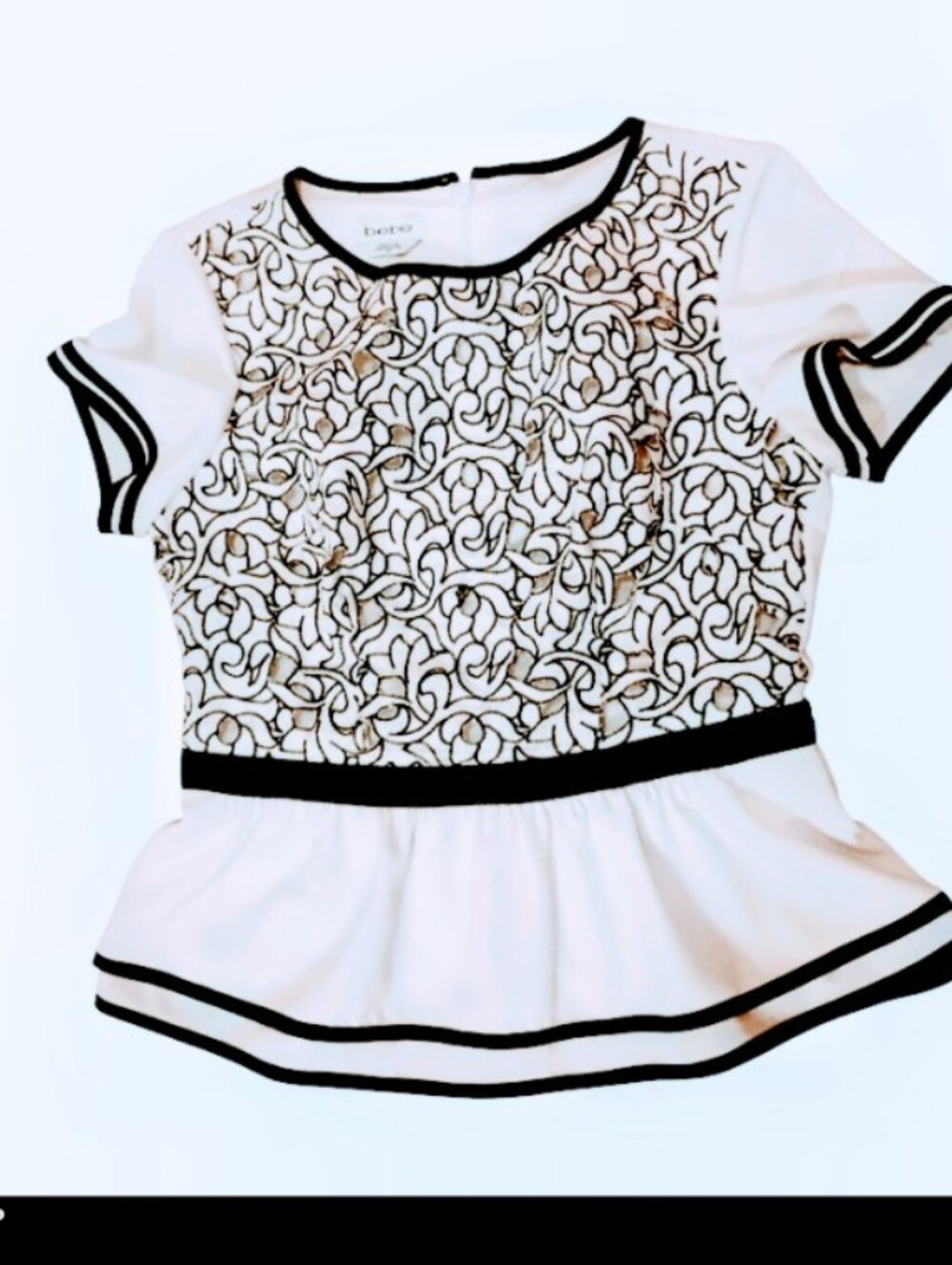Bebe 90's Vintage Fitted Top With Hidden Back Closure Size Small Great Condition